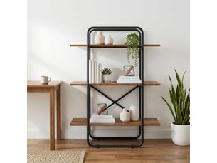 Étagère 3 niveaux, étagère de rangement 60 x 35 x 105 cm pb bois de chêne