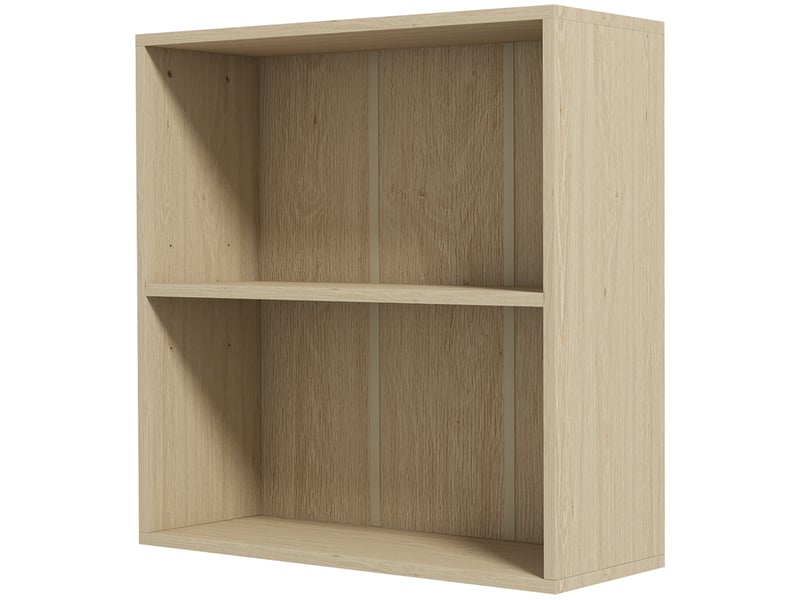  Bibliothèque étagère de rangement avec 2 compartiments et étagère réglable, 60 x 24 x 63 cm, effet bois naturel  - Conforama B