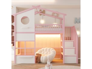 Lit mezzanine 90x200 cm <strong>OKMYHOME</strong>  <strong></strong> coloris bicolore