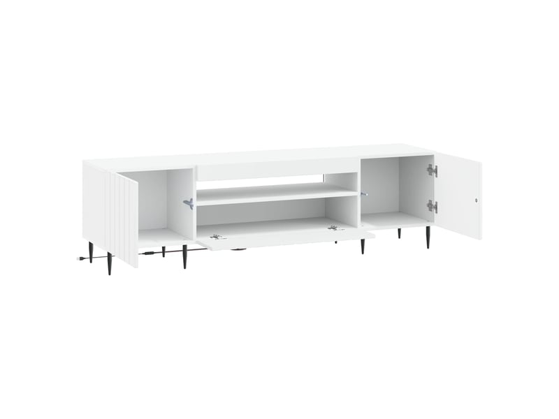  Meuble tv - banc tv - meuble de rangement led blanc bois d'ingénierie  - Conforama E