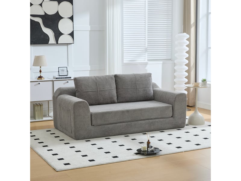 Canapé convertible, canapé-lit, gris foncé, pliable, design moderne, 179 x 95 x 79 cm, mobilier pour espace de vie, pour salon - Conforama E