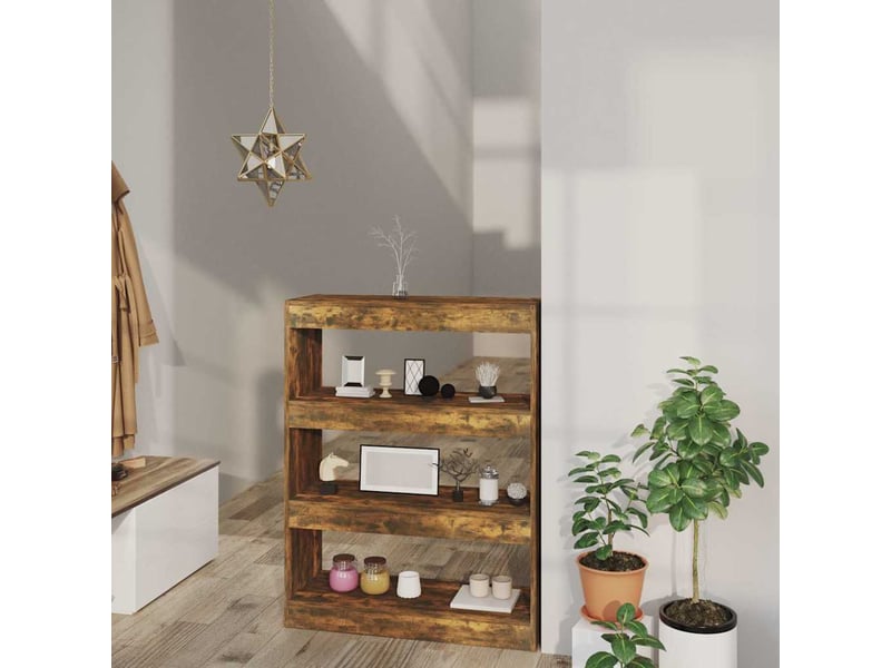  Bibliothèque, étagère de rangement chêne fumé bois d'ingénierie shl7877  - Conforama B