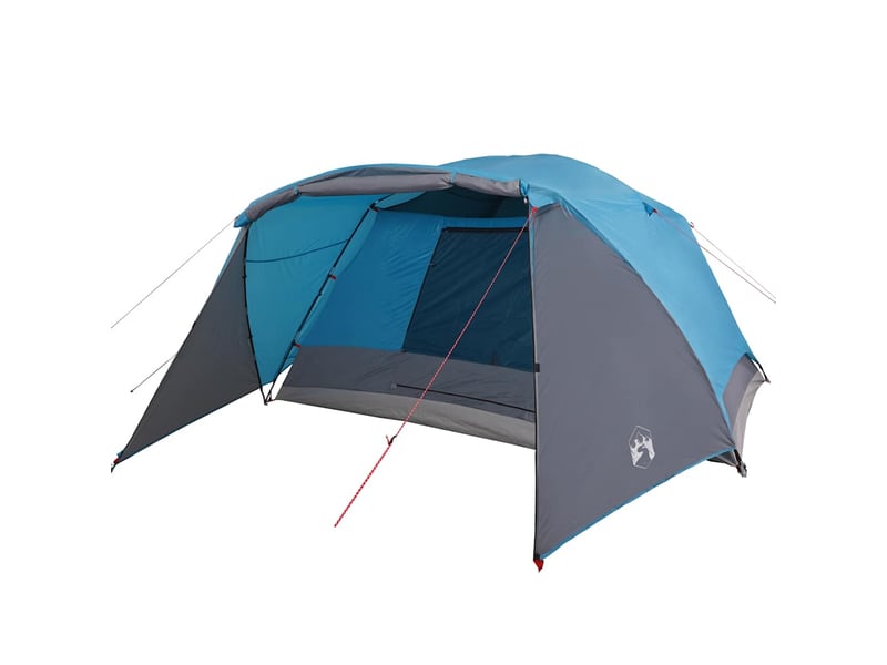 Tente de camping, tente familiale avec porche 6 personnes bleu imperméable shl82559 - Conforama D