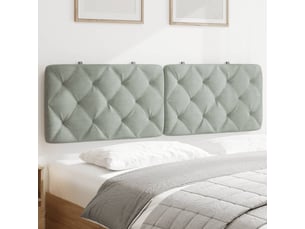 Coussin de tête de lit, coussin décoratif gris clair 160 cm velours