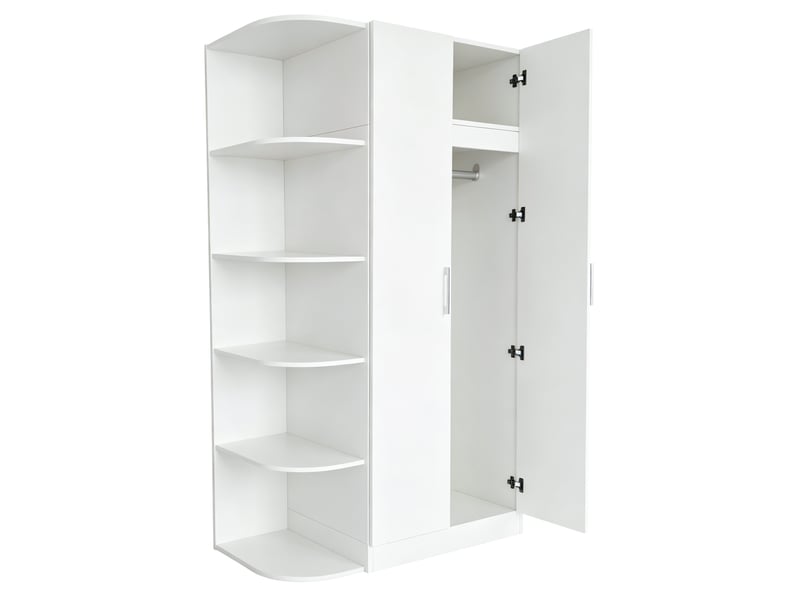  Armoire modenvie 2 portes avec étagères et tiroirs 90 x 55 x 170 cm blanche  - Conforama A