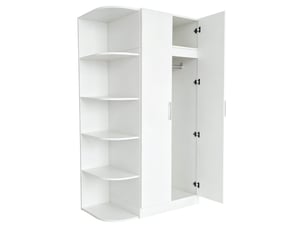 Armoire modenvie 2 portes avec étagères et tiroirs 90 x 55 x 170 cm blanche