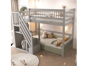 Lit mezzanine 90x200 cm MEUBLIV coloris gris