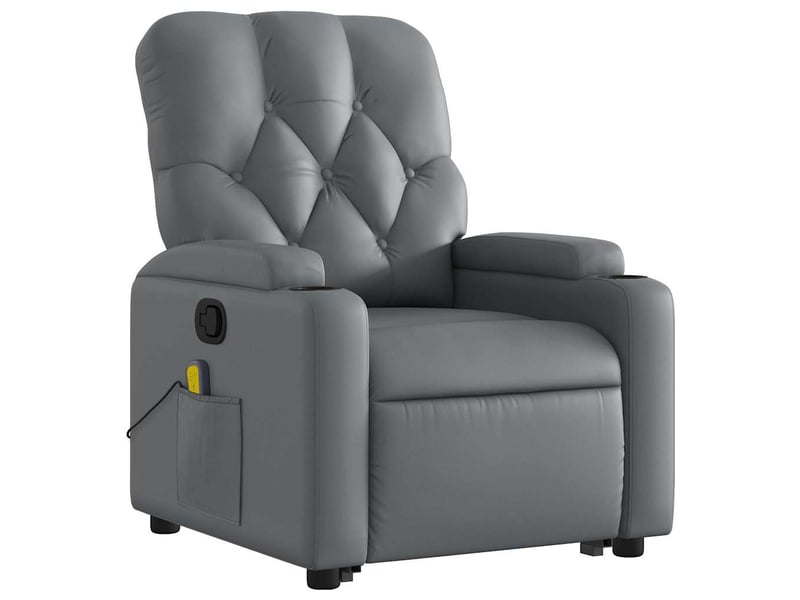 Fauteuil inclinable de massage, fauteuil relax gris similicuir shl86772 - Conforama D