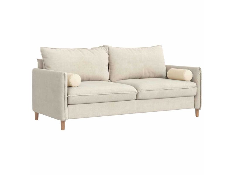 Lot de 2 coussins d'accent, coussins décoratifs, coussins lombaires crème ø 15 x 40 cm cf56723 - Conforama C