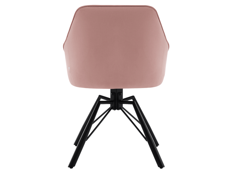  Lot de 2 chaises de salle à manger 57x50x82,5cm, structure métallique noir rose, pivotante, avec accoudoirs et dossier  - Conforama E