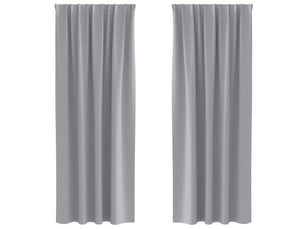 Lot de 2 rideaux occultants, rideaux black-out avec anneaux gris clair 260 x 140 cm cf44646