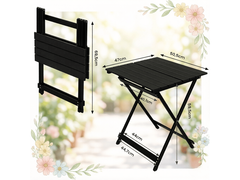  Table pliante de balcon, table d’appoint extérieure, table camping portable multifonctionnelle  - Conforama C