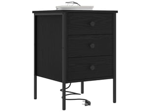 Table de chevet - cabinet de chevet - table de nuit 2 pièces chêne noir 42 x 41 x 61 cm