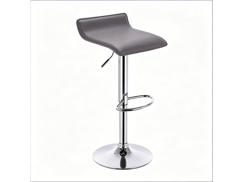  Tabouret de bar réglable pivotant 360° - lpospi - assise ergonomique pour cuisine, similicuir gris, 62×84 cm  - Conforama A