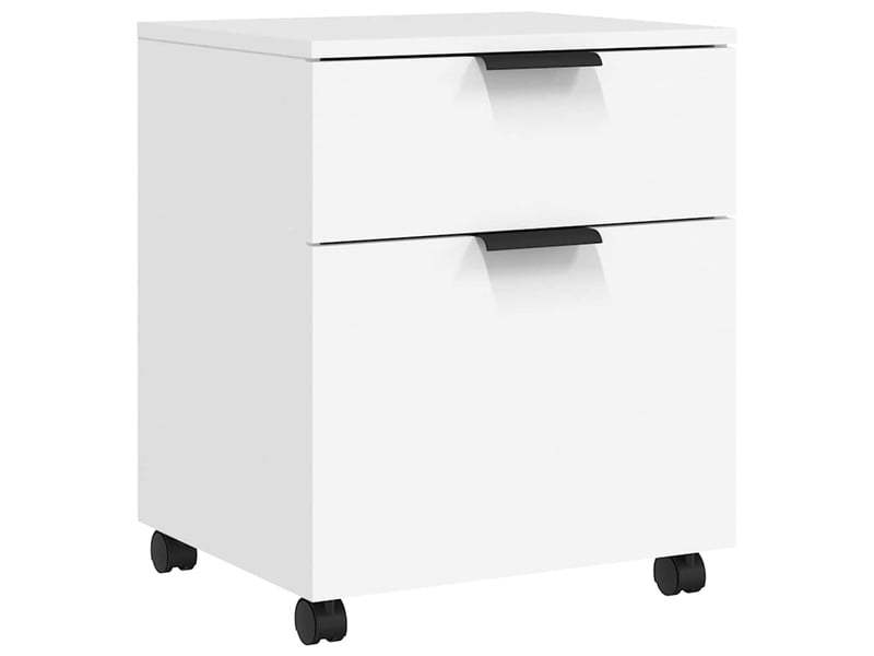  Caisson de bureau, classeur mobile avec roues blanc 45x38x54 cm bois d'ingénierie  - Conforama A