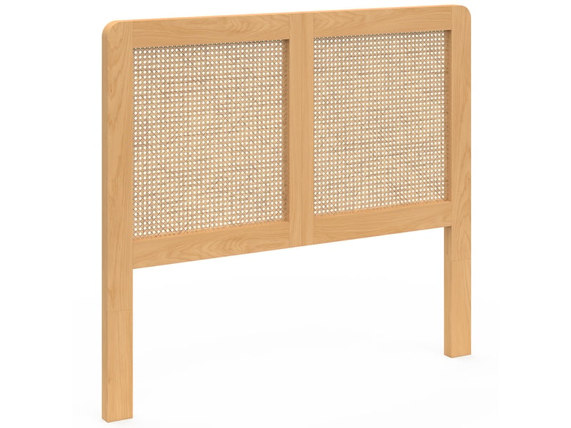  Tête de lit sur pied edhen 90 cm cannage et bois  - Conforama A