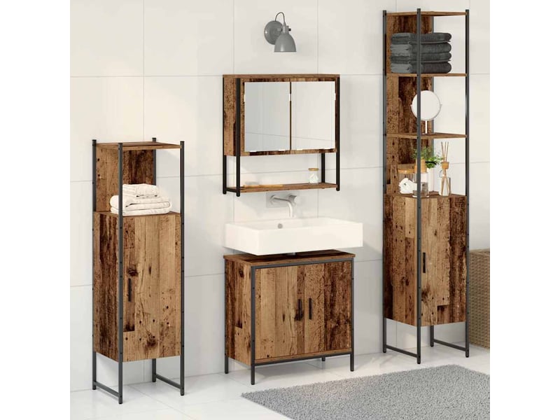  Ensemble de mobilier de salle de bain 4 pc marron cf64525  - Conforama B