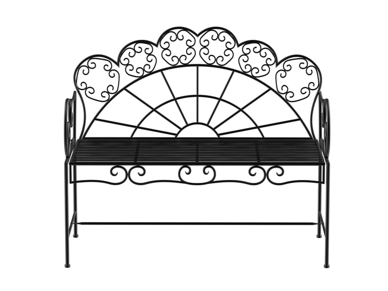  Banc de jardin 2 places en métal noir 107 x 55,5 x 92 cm  - Conforama B