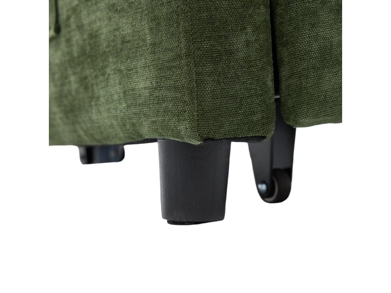Fauteuil convertible une place avec port usb et support tablette, fonction repos, en tissu vert 109 × 72 × 83,5 cm - Conforama E