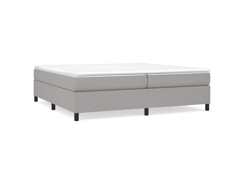  Lit double- lit adulte -  cadre de lit à lattes gris clair 200x200 cm tissu  - Conforama A