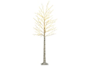 Arbre artificiel, bouleau artificiel, avec 180 led, 3 niveaux de luminosité, blanc chaud, écorce réaliste, 21,5 x 21,5 x 180 cm