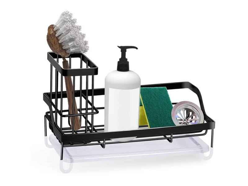  Rangement evier cuisine support brosse éponge organiseur pour à poser acier inoxydable，noir - rwetagère et rangement de douche  - Conforama A