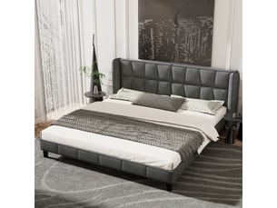 Lit simple 180x200 cm coloris gris