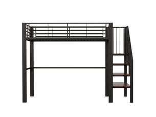 Lit mezzanine 140x200 cm MAISONORA   coloris noir