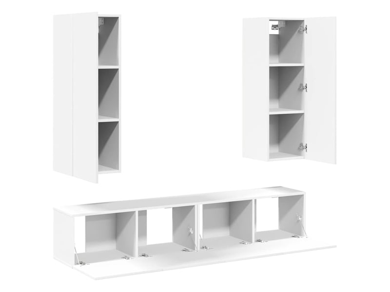  Ensemble de meubles tv 4 pcs blanc bois d'ingénierie shl45414  - Conforama D