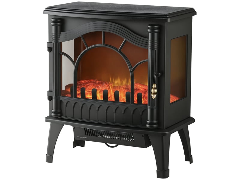  Cheminée électrique 1000w2000w avec température réglable et protection contre la surchauffe, 55 x 31 x 58 cm, noire  - Conforama A