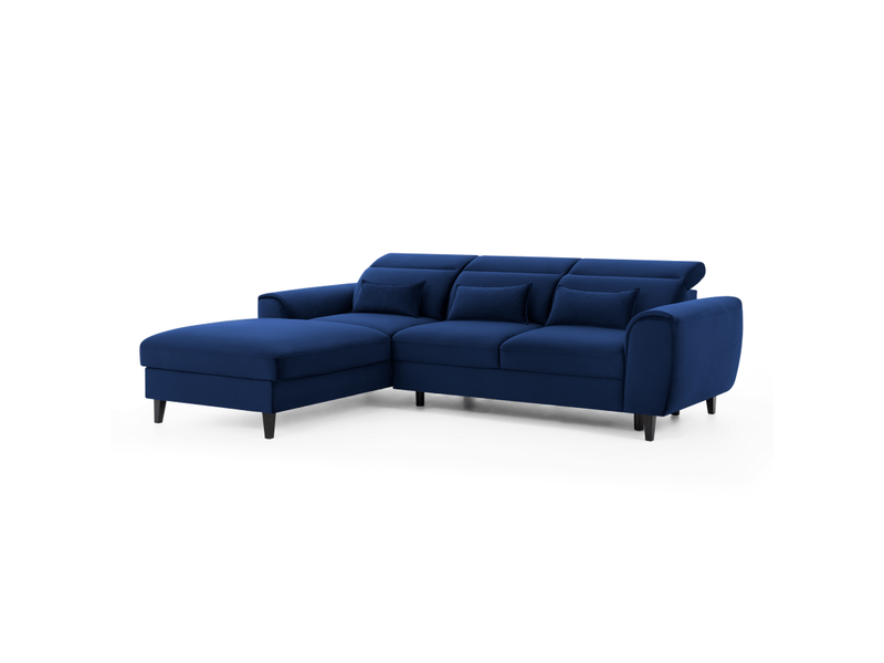  Canapé d'angle convertible bleu marine angle gauche 4 places fable  - Conforama E