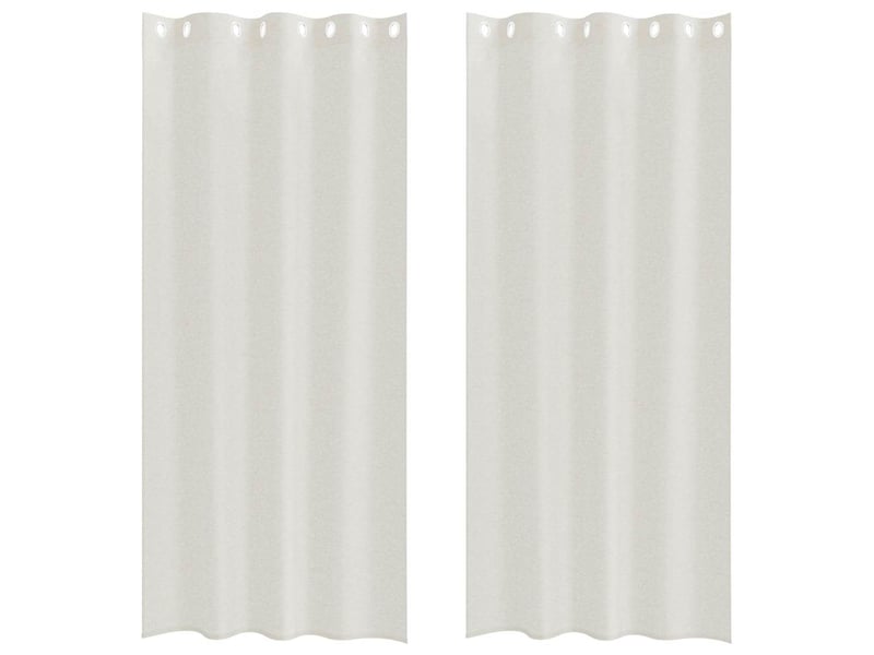 Lot de 2 rideaux en voile, voilage crème 225 x 140 cm polyester cf43899 - Conforama A