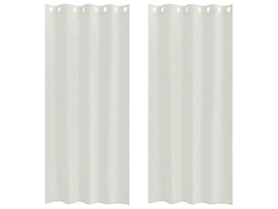 Lot de 2 rideaux en voile, voilage crème 225 x 140 cm polyester cf43899