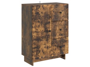 Buffet - bahut - meuble de rangement chêne fumé 66 x 34,5 x 90 cm bois d'ingénierie