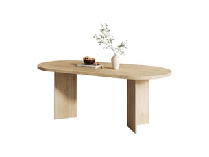 Table à manger 160x80 cm – bois chêne – 6–8 places – coins arrondis – plateau épais – style simple – couleur chêne