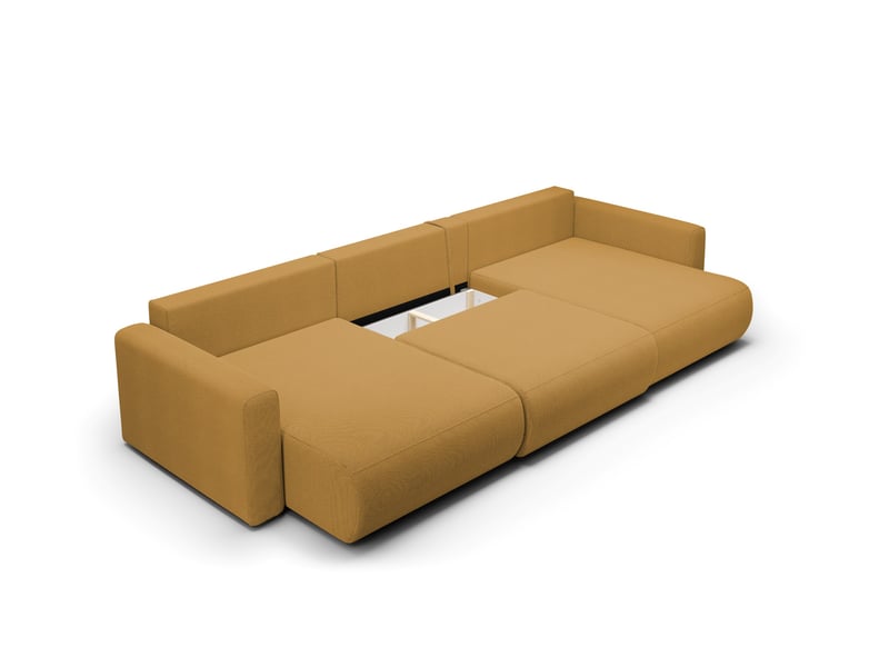 Canapé d'angle convertible 5 places welly u jaune  - Conforama B