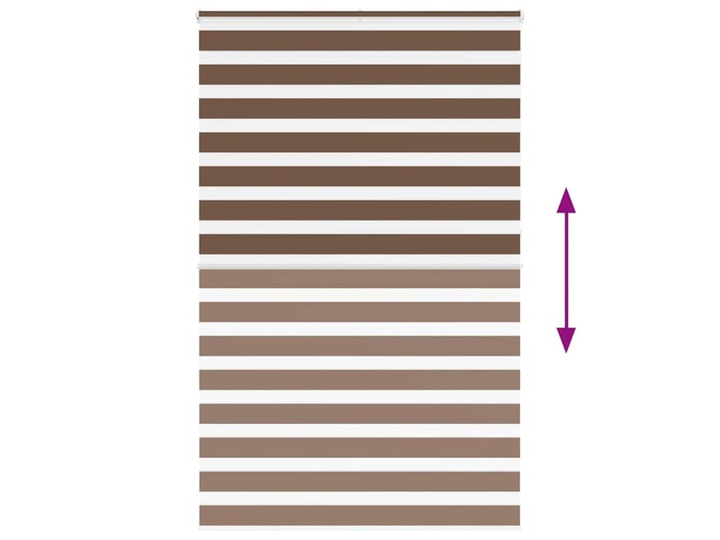 Store zèbre, store de fenêtre marron 150x230cm largeur du tissu 145,9cm polyester cf48686 - Conforama E