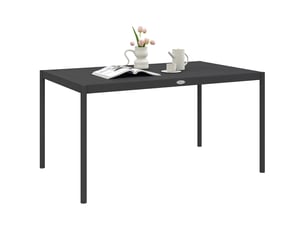 Table de jardin rectangulaire 6 personnes aluminium gris 145 x 90 x 74 cm