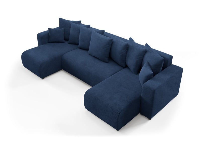  Canapé d'angle convertible evora u bleu  - Conforama C