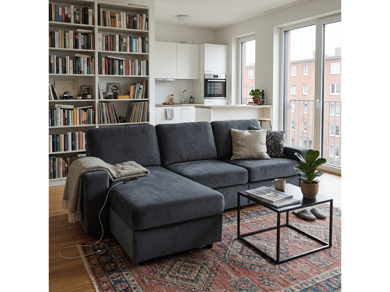 Canapé d'angle multifonction avec rangement 245,5 cm 3 places méridienne réversible - Conforama D