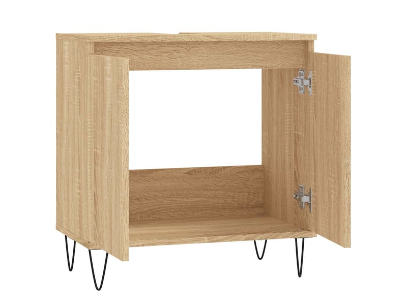  Amoire de salle de bain chêne sonoma 58x33x60cm bois d'ingénierie shl9665  - Conforama E