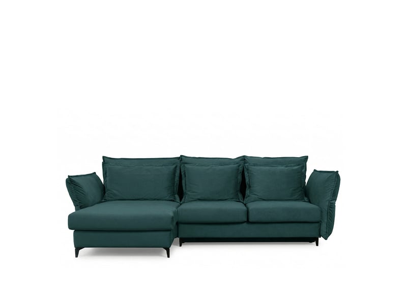  Canapé angle gauche verduro en velours bleu pétrole - 3 places 3CA55.PI.3AC.G.24 - Conforama A