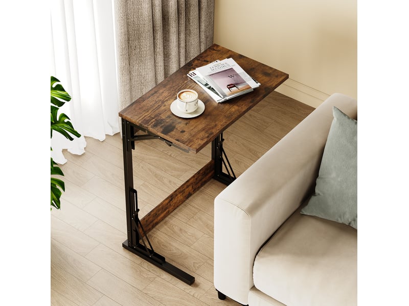  Table d’appoint c pliable 60x37x71 cm effet bois marron  - Conforama E