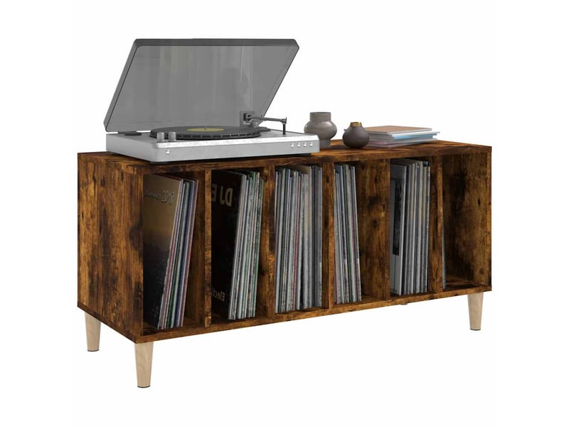  Armoire à disques, armoire de rangement chêne fumé 100x38x48 cm bois d'ingénierie shl75797  - Conforama D
