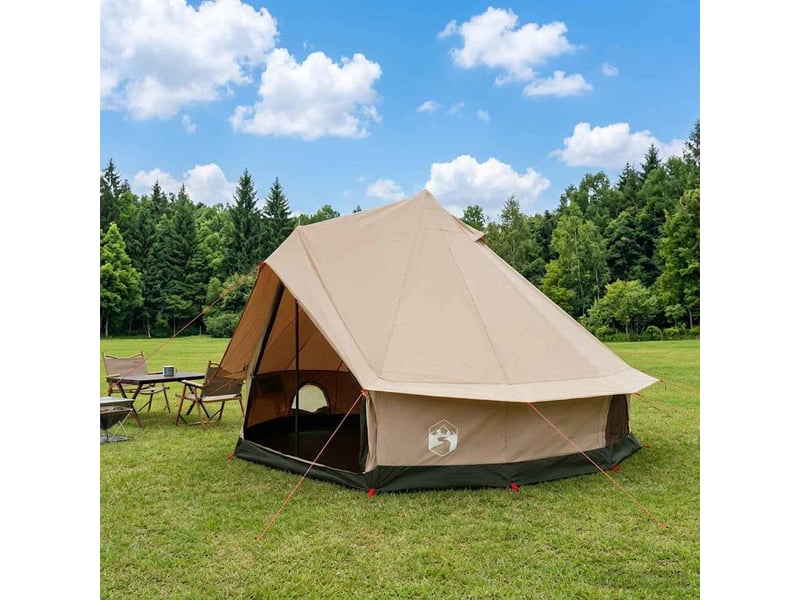 Tente de camping, tente familiale 8 personne crème polycoton - Conforama B