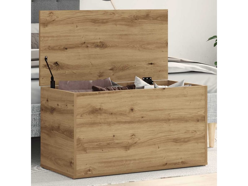 Coffre de rangement, boîte de rangement chêne artisanal 84x42x46 cm bois ingénierie - Conforama C