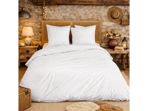 Parure de lit en percale de coton 65 filscm² - 240x220 bleu 140x200