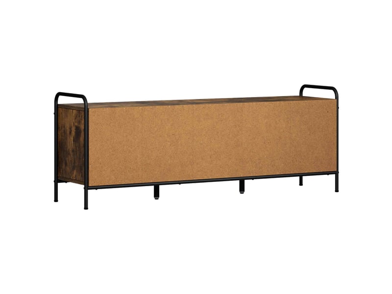  Meuble tv - banc tv - meuble de rangement 133 x 33 x 50 cm chêne fumé bois d'ingénierie  - Conforama E