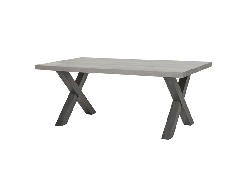  Table rectangulaire 185cm finition bois cendré pieds x métal - garlyg GARLYG - Conforama A