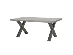 Table rectangulaire 185cm finition bois cendré pieds x métal - garlyg